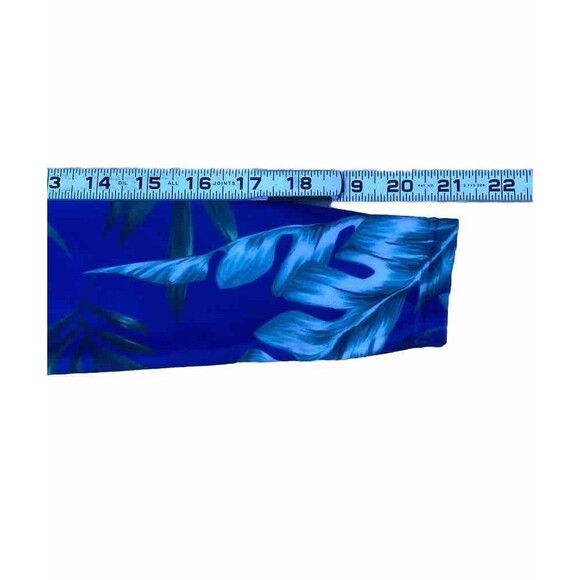 Shein Swim Tropical Print Zipper Front High Neck One Piece Blue swimsuit Size S - Picture 10 of 12